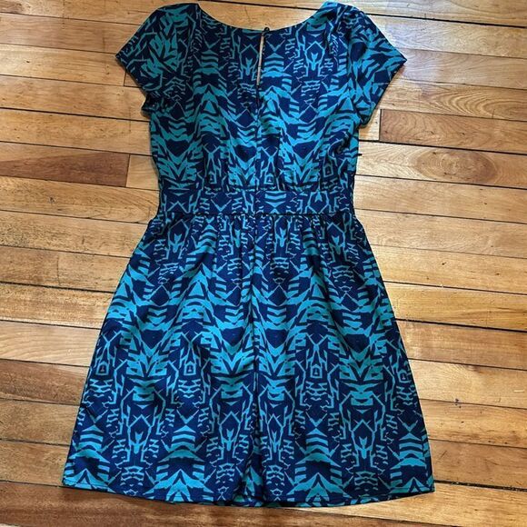 Lily Rose Women’s Dark Teal Patterned Fit and Flare short sleeve dress size XS - Picture 8 of 8